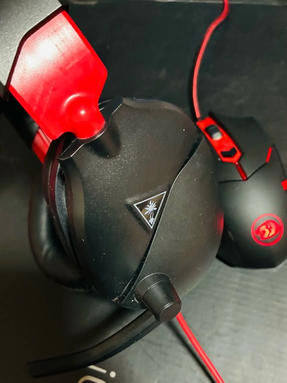 Black & Red Gaming Headset - Wired Over-Ear with Microphone